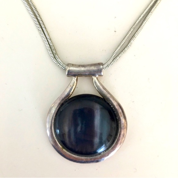 3/$20 Silver plated Necklace w/blue medallion
Excellent condition!
Beautiful! - Picture 1 of 7